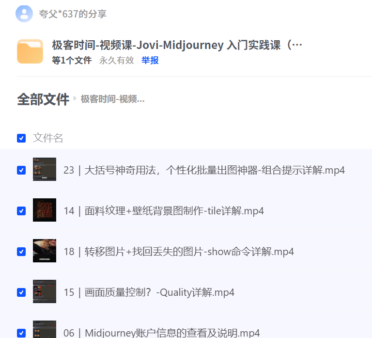 极客时间-视频课-Jovi-Midjourney 入门实践课（完结）