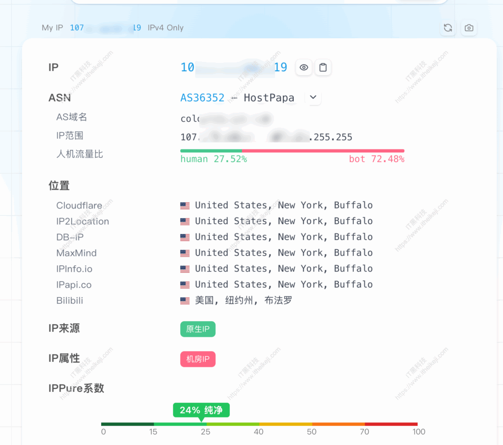 IPPure - 在线IP纯净度检测网站