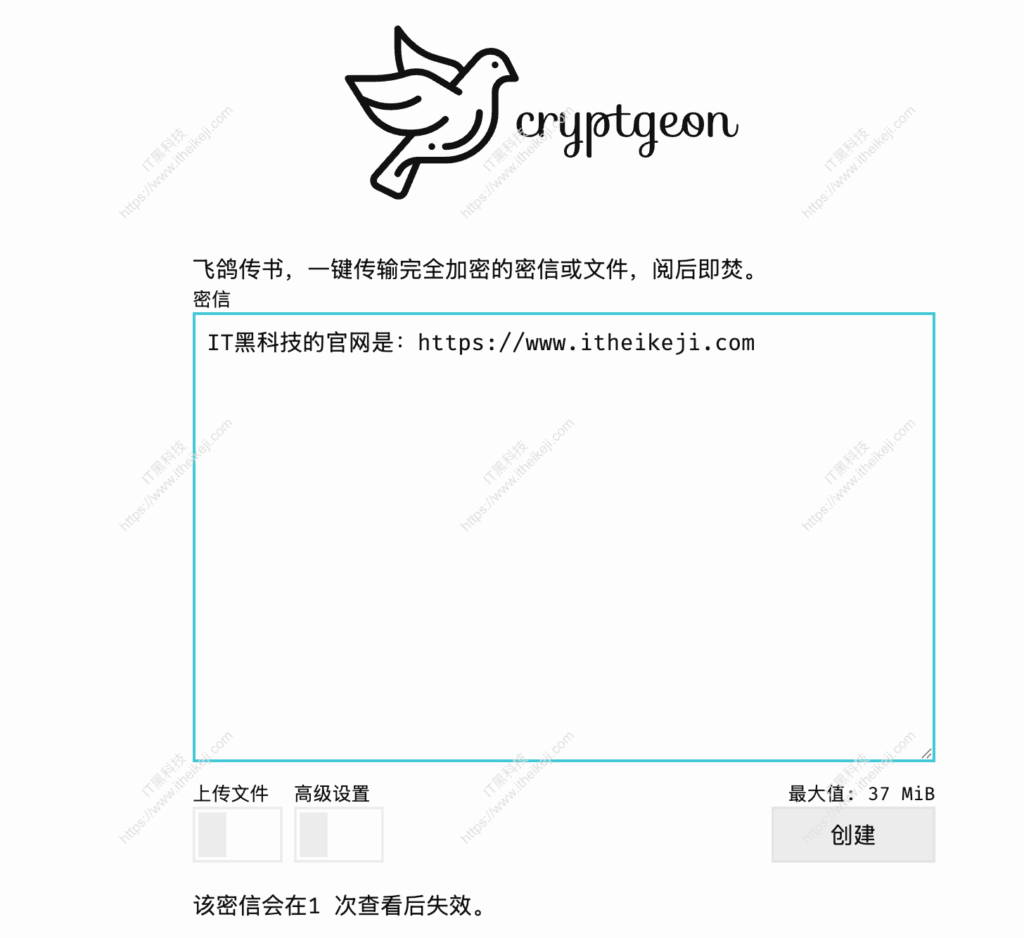 Cryptgeon - 阅后即焚的开源笔记和文件共享服务