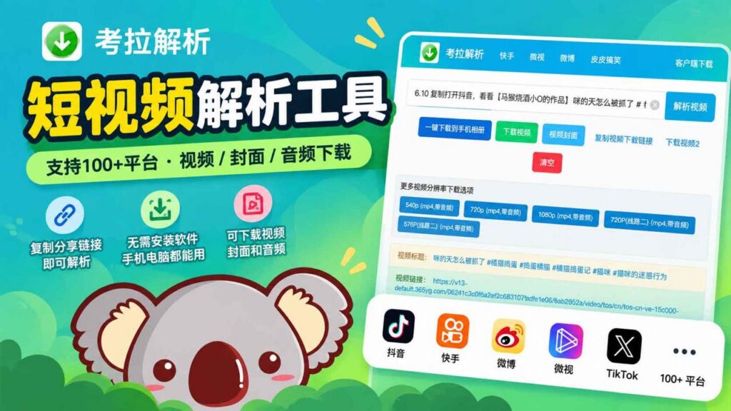 考拉解析：一个在线短视频解析工具